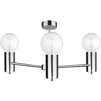 Arde Multi Arm Semi Flush Ceiling Light Silver, 60cm, 3x E27