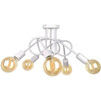 Rumba Multi Arm Semi Flush Ceiling Light White, 50cm, 5x E27