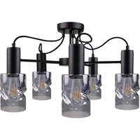 Inger Multi Arm Semi Flush Ceiling Light Black, 60cm, 5x E27