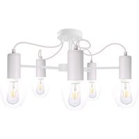 Maya Multi Arm Semi Flush Ceiling Light White, 60cm, 5x E27