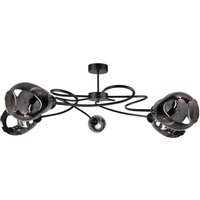 Zahra Multi Arm Semi Flush Ceiling Light Black, 67cm, 5x E27