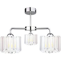 Deco Multi Arm Semi Flush Ceiling Light Silver, 40cm, 3x E27