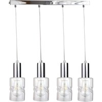 Cross Bar Pendant Ceiling Light Silver, 60cm, 4x E27