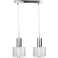 Deco Bar Pendant Ceiling Light Silver, 50cm, 2x E27