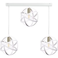 Pola Bar Pendant Ceiling Light White, Gold, 65cm, 3x E27