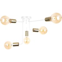 Nixon Multi Arm Semi Flush Ceiling Light White, Gold, 50cm, 5x E27