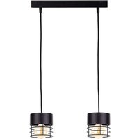 Elle Bar Pendant Ceiling Light Black, 50cm, 2x E27