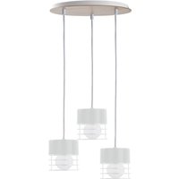 Casa Cluster Pendant Ceiling Light White, Wood, 32cm, 3x E27
