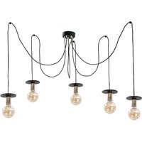 Saturn Cluster Pendant Ceiling Light Black, 5x E27