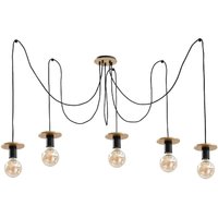 Saturn Cluster Pendant Ceiling Light Gold, 5x E27