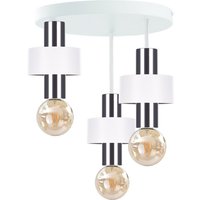 Unica Multi Arm Semi Flush Ceiling Light White, Silver, 35cm, 3x E27