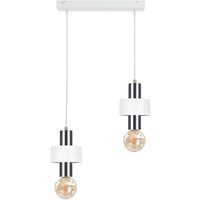 Unica Bar Pendant Ceiling Light White, Silver, 50cm, 2x E27