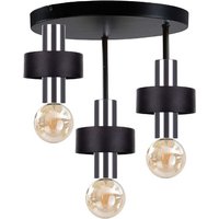Unica Multi Arm Semi Flush Ceiling Light Black, Silver, 35cm, 3x E27