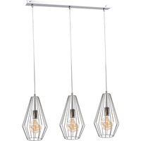 Lex Bar Pendant Ceiling Light Silver, 60cm, 3x E27