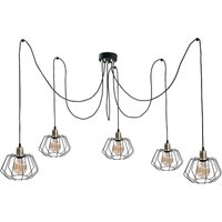 Luna Cluster Pendant Ceiling Light Gold, 5x E27