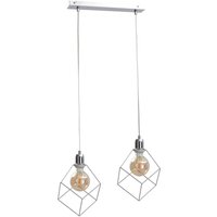 Ruben Bar Pendant Ceiling Light Silver, 50cm, 1x E27