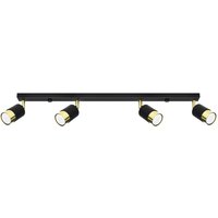Nero Ceiling Spotlight Bar, Black/Golden, 4x GU10