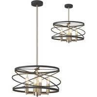 Freetown Ceiling Pendant, 4 Light E14, Graphite, Satin Nickel
