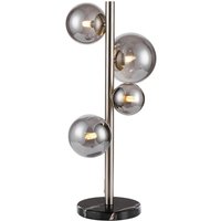 Marshall Table Lamp, 4 Light G9, Satin Nickel, Smoke Plated Glass