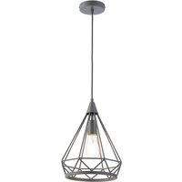 York Small Diamond Ceiling Pendant, E27, Matt Grey