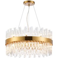 Lysander 18 Light G9, Ceiling Pendant Round, Brass, Clear Item Weight: 16.81kg
