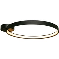Circle Integrated LED Semi Flush Light, Matt Black, 3870lm, 3000K