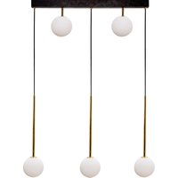 Ali Long Short Bar Pendant Ceiling Light, Black, Gold, x G9