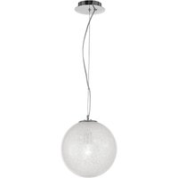 Frozen 20cm Globe Pendant Ceiling Light Clear Glass Inside Chrome Aluminium LED E27