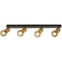 Spinny 4 Light Bar Spotlight- Wood and Black Metal
