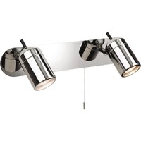 Atlantic 2 Light Spotlights Bar Switched Bathroom Ceiling Light Chrome IP44, GU10