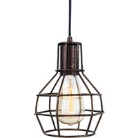 Clipper 1 Light Wire Ceiling Pendant Rustic Brown, E27