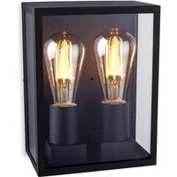 Houston Outdoor Flush Box Wall Light Black IP44, E27