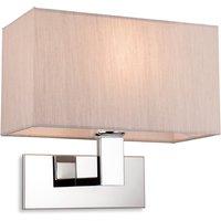 Raffles Wall Lamp Chrome with Rectangle Oyster Shade