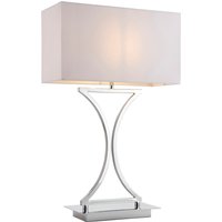Epalle Table Lamp Chrome, White Tc Fabric, E14