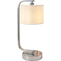 Canning Table Lamp Chrome, White Silk Effect, E14