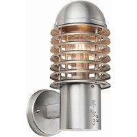 Louvre Pir 1 Light Outdoor Wall Brushed Stainless Steel IP44, E27