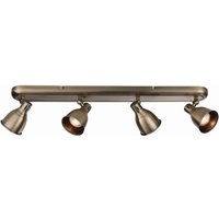 Westbury LED 4 Light Spotlight Antique Brass Plate, GU10