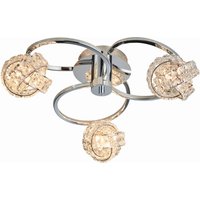 Talia 3 Light Semi flush Chrome, Crystal (K5) Glass, G9