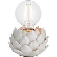 Artichoke Complete Table Lamp, Oatmeal Crackle Glaze, Antique Brass Plate