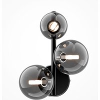 Maytoni Dallas Modern 3 Light Wall Lamp Black, Smoky Shade, G9