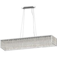 Melenki 11 Light Oblong Chrome Crystal Pendant Ceiling Light