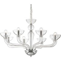Casanova 8 Light Multi Arm Chandelier Clear Glass, E14