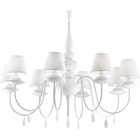 Blanche 8 Light Multi Arm Chandelier White Finish, E14