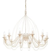 Corte 12 Light Chandelier Antique White Finish, E14