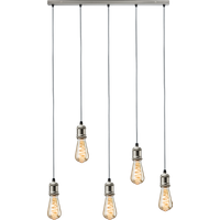 Knightsbridge CALLA - 230V E27 Vintage 5 Light Bar Pendant - Brushed Chrome - CALVI5BBC