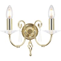 Aegean 2 Light Indoor Candle Wall Light Polished Brass, E14