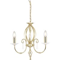 Aegean Chandelier 3 Light Polished Brass Finish, E14