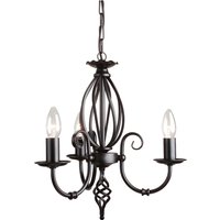 Artisan Chandelier 3 Light Black Finish, E14