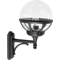 Bologna Outdoor 1 Light Up Globe Wall Light, Black, IP54, E27