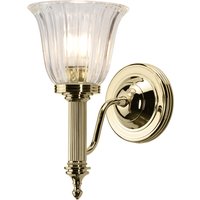 Carroll 1 Light Bathroom Wall Light Polished Brass IP44, G9